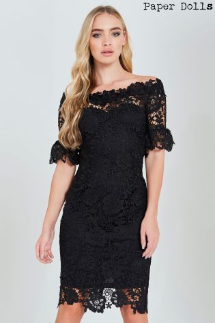 Paper Dolls Crochet Lace Midi Dress